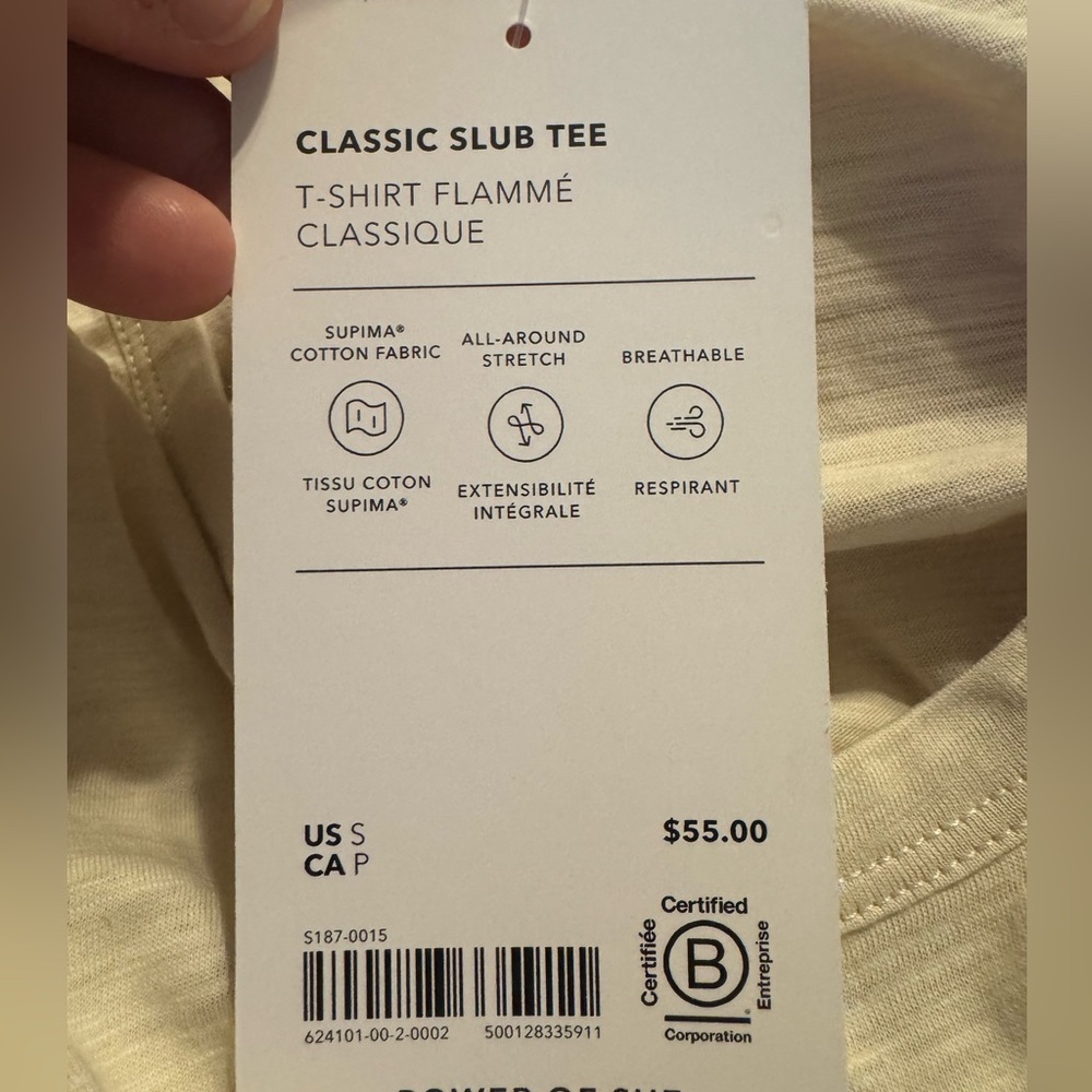 Athleta Women's Classic Slub Tee Size in Pelican Cream color. retail $55 NWT - Picture 10 of 13